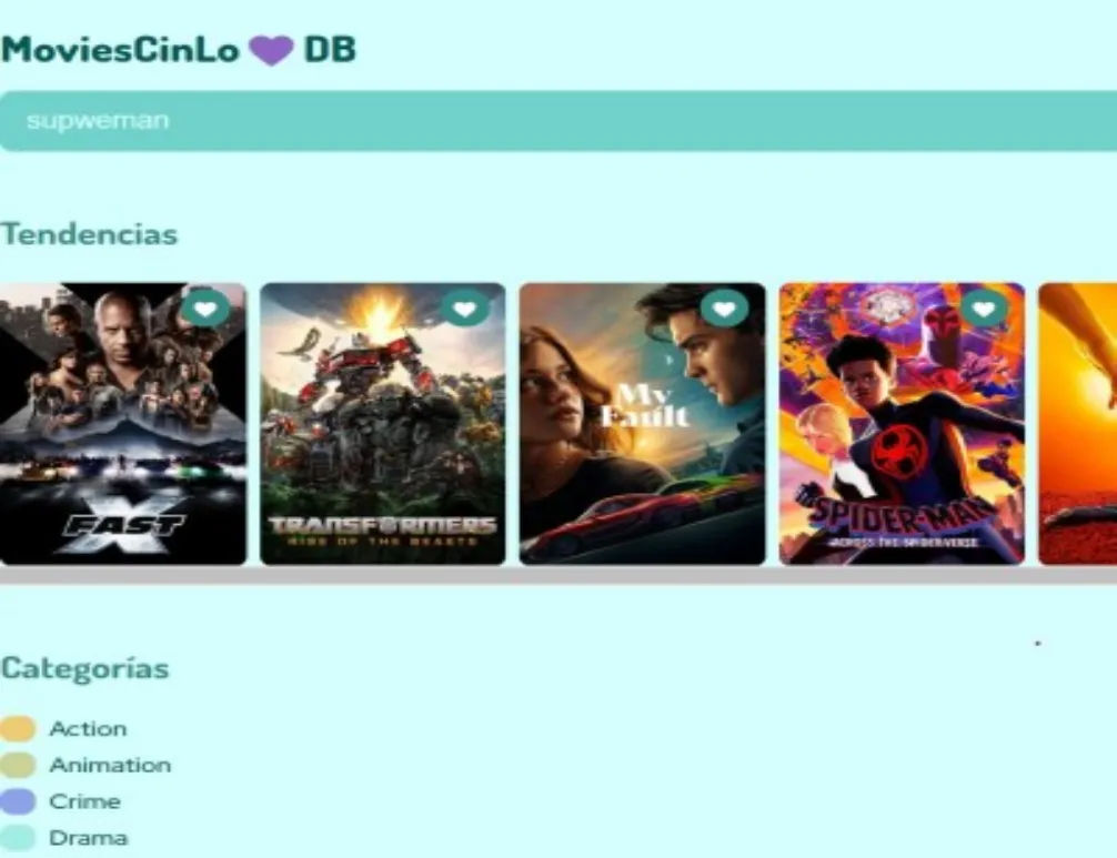 Project: movies or media showcase.